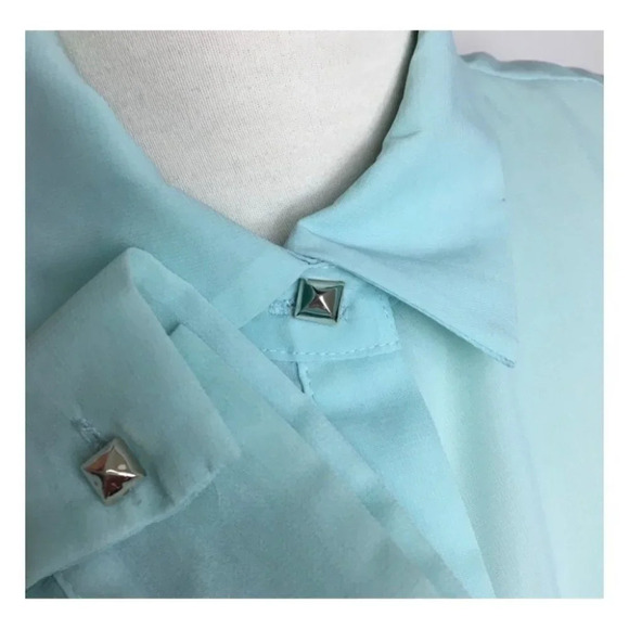 Forever 21 - Semi Sheer Seafoam Green Shirt - Picture 2 of 3